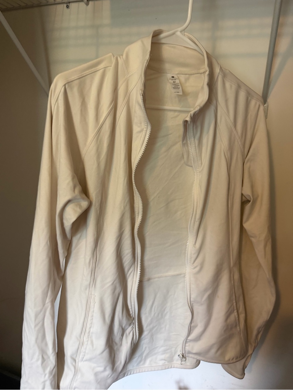 Women’s Cream Zip-Front Long Sleeve Jacket